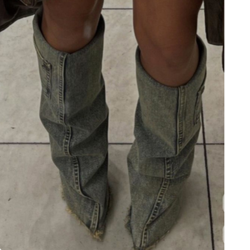Women'S Fashion Trousers - Botas vaqueras con punta estrecha hasta