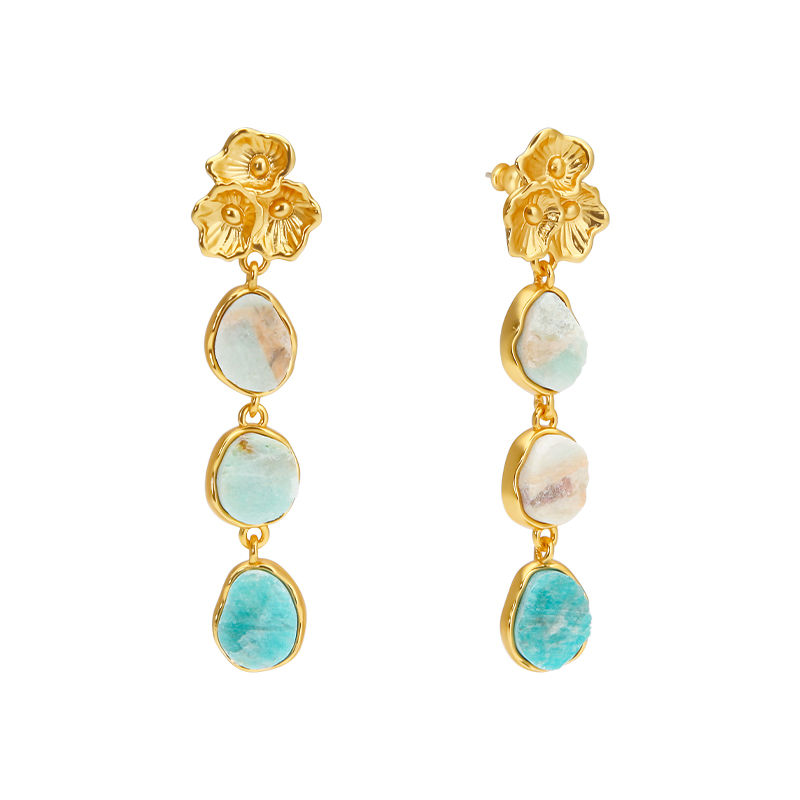 Women'S Fashion Website - IVOG-pendientes colgantes de piedra semipreciosa verde