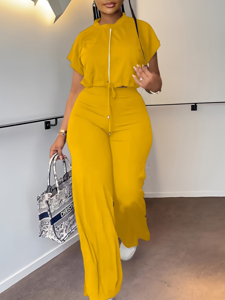 Wide Leg Palazzo Pants - Conjunto informal de dos piezas para