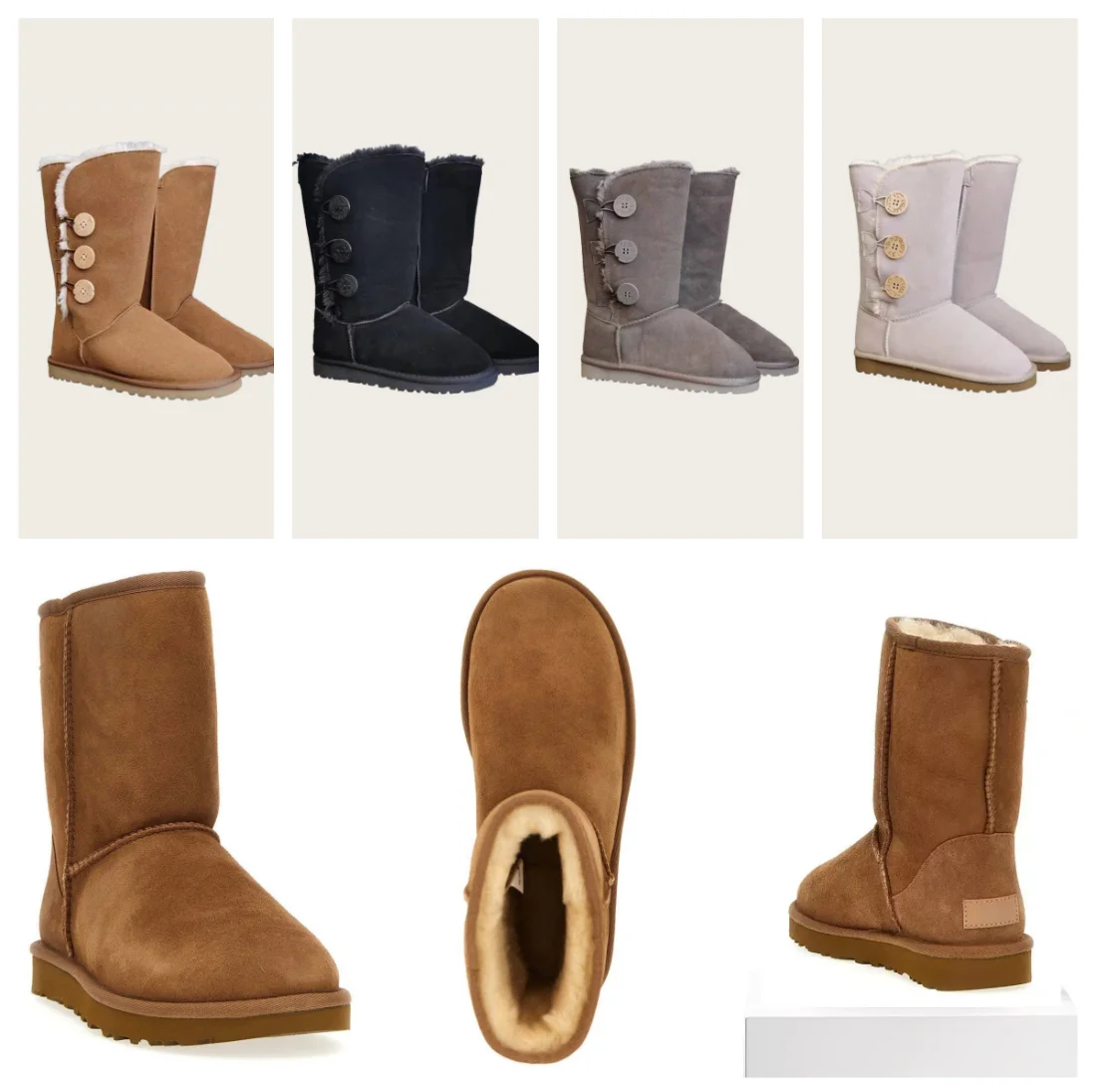 Women'S Fashion Ugg Boots - Botas de nieve cálidas y cómodas