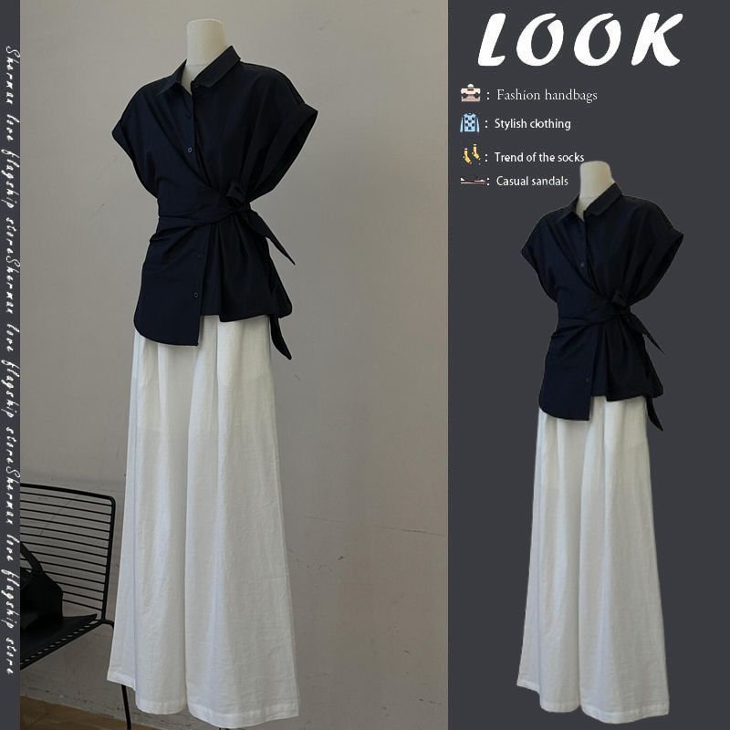 Wide Leg Palazzo Pants - Conjunto de Dos Piezas para Mujer,