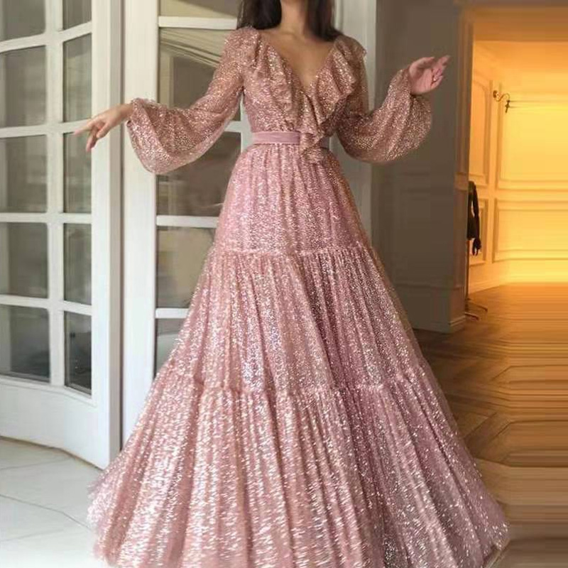 Women'S Fashion Gilded Age - Vestidos de Noche oscilantes de manga