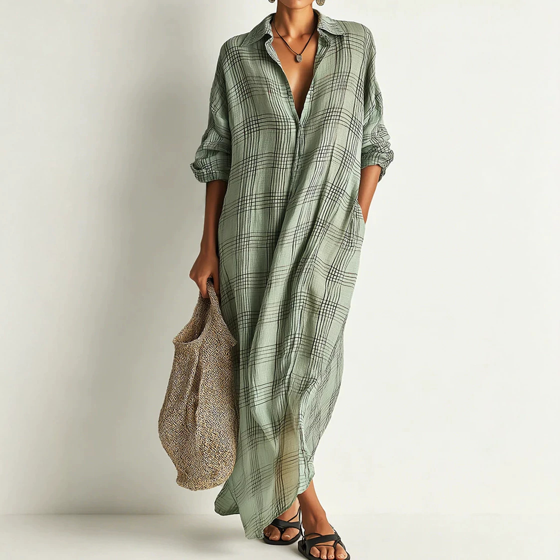 Maxi Dress Boho - Vestido midi de lino y algodón