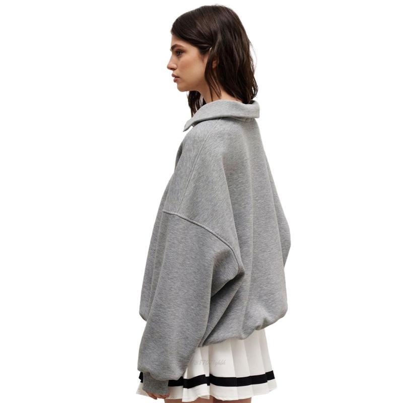 Women'S Fashion Quarter Zip - X5XA-Sudadera manga larga con cremallera para