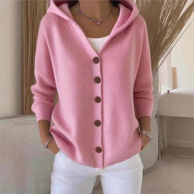 Women'S Fashion Quarter Zip - Top con capucha de punto Simple