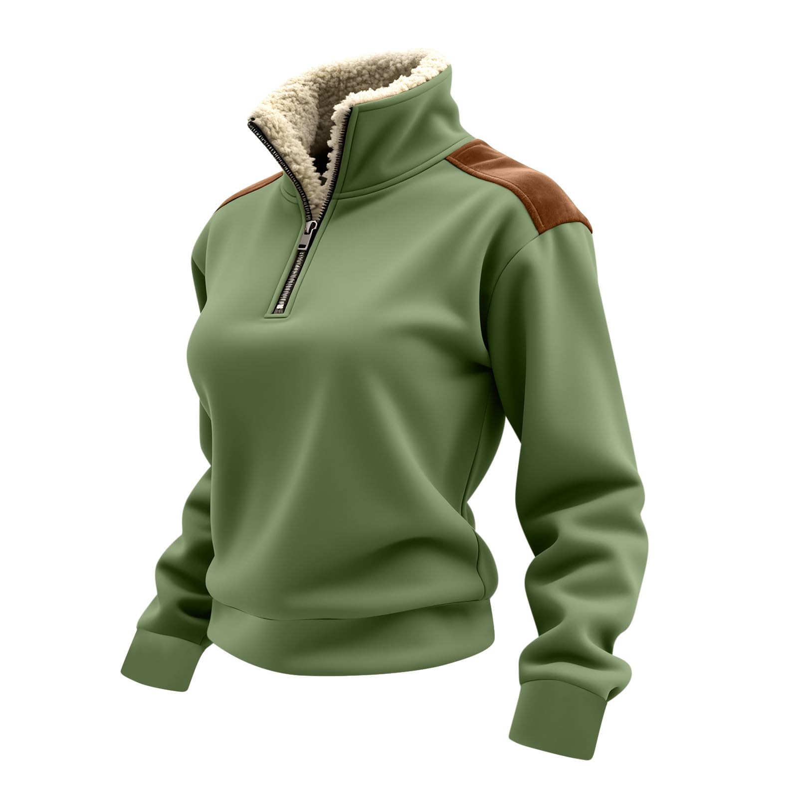 Women'S Fashion Quarter Zip - Tops de manga larga para mujer,