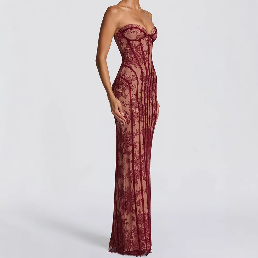 Bodycon Dress Women - Vestido Maxi Ajustado sin Tirantes para