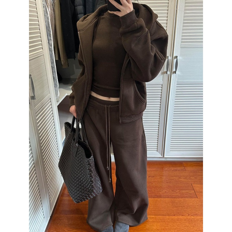 Wide Leg Palazzo Pants - Conjunto de suéter casual americano para