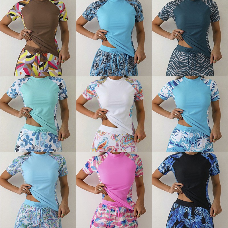 Crop Top Women - Tankini para mujer con pantalones cortos,