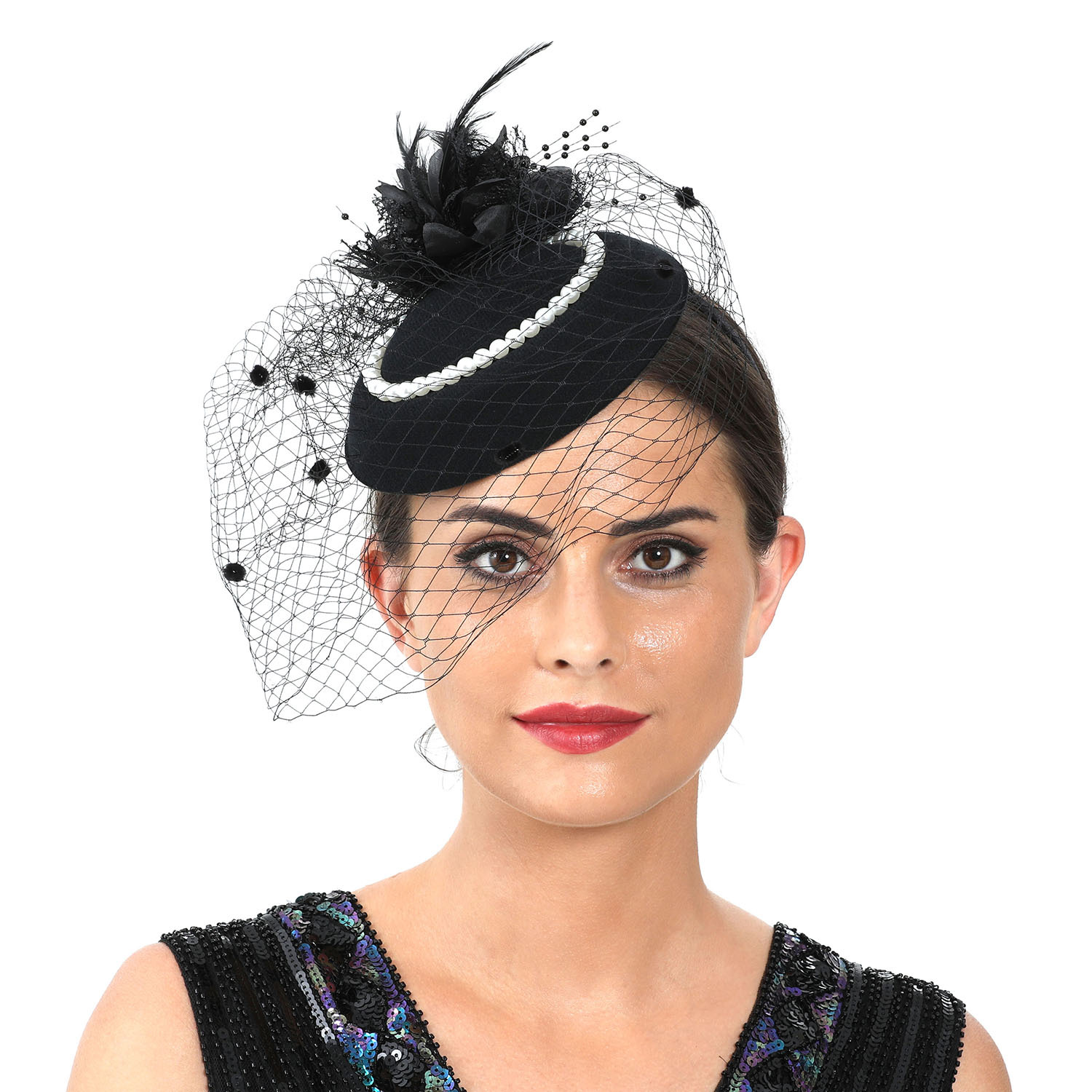 Women'S Fashion Kentucky Derby - Tocado de plumas para mujer con