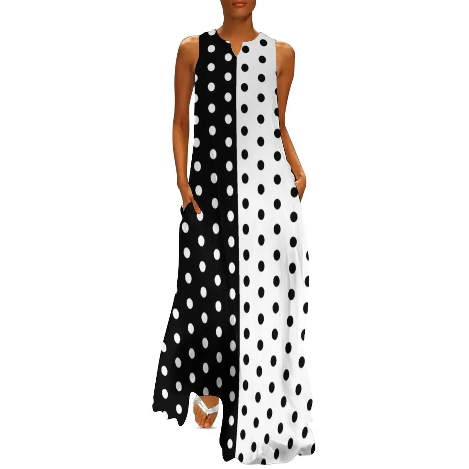 Maxi Dress Boho - Vestido Retro de dos tonos para