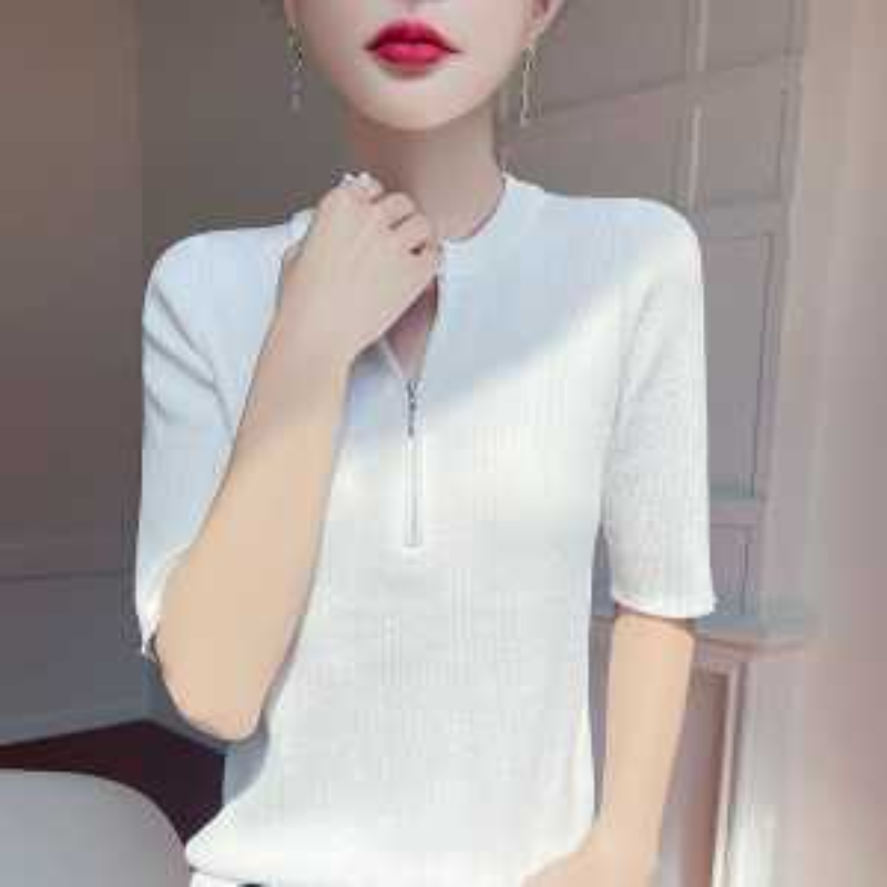 Camiseta de punto roja de medi - Women'S Fashion Quarter Zip reseña y precio