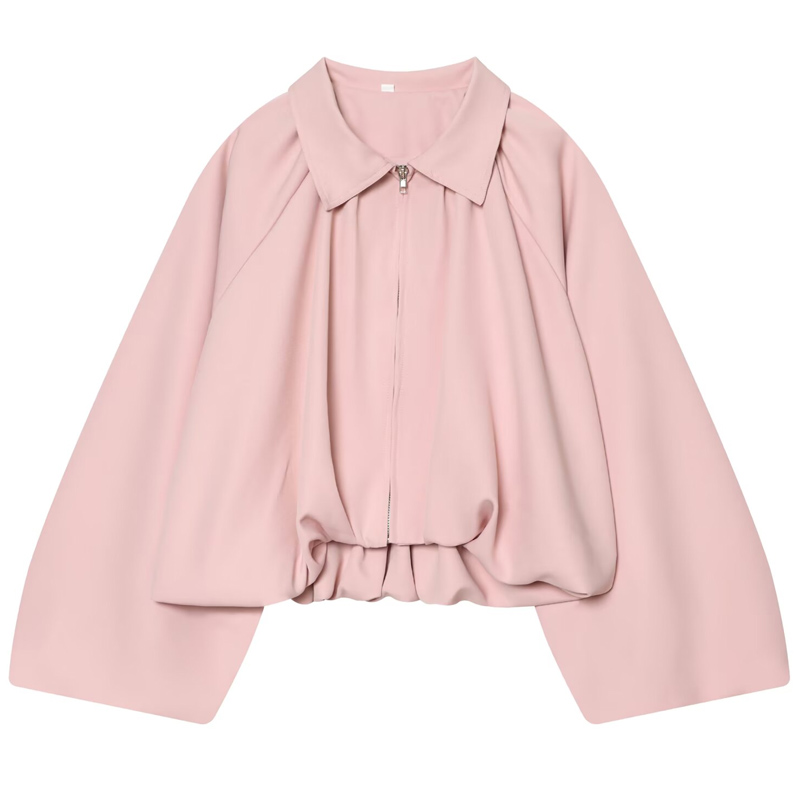 Chaqueta Corta Rosa Holgada pa - Women'S Fashion Quarter Zip reseña y precio