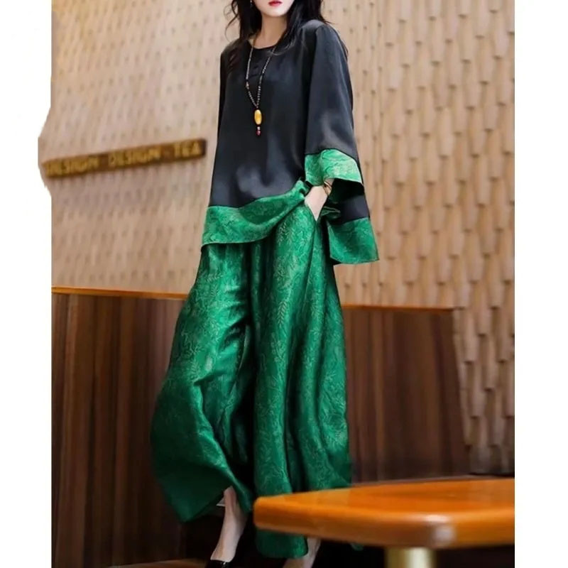 Traje holgado de satén para mu - Wide Leg Palazzo Pants reseña y precio