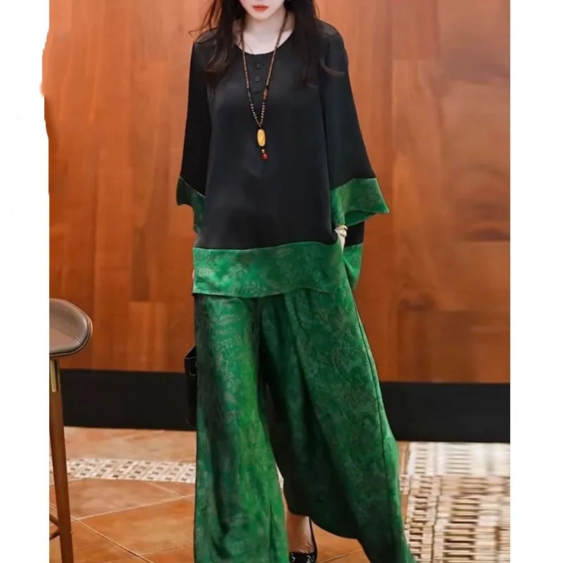Traje holgado de satén para mu - Wide Leg Palazzo Pants reseña y precio