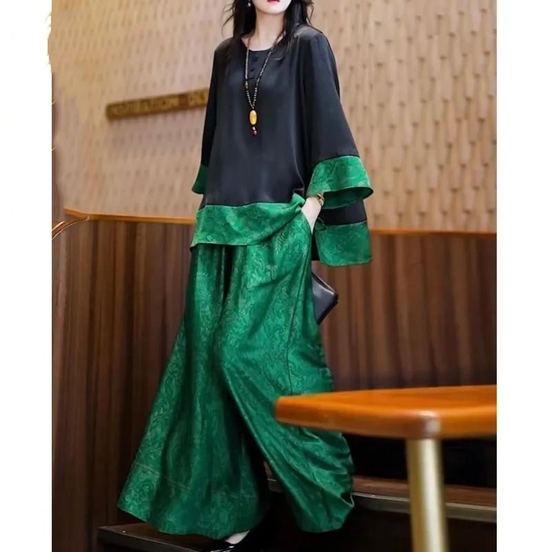 Traje holgado de satén para mu - Wide Leg Palazzo Pants reseña y precio