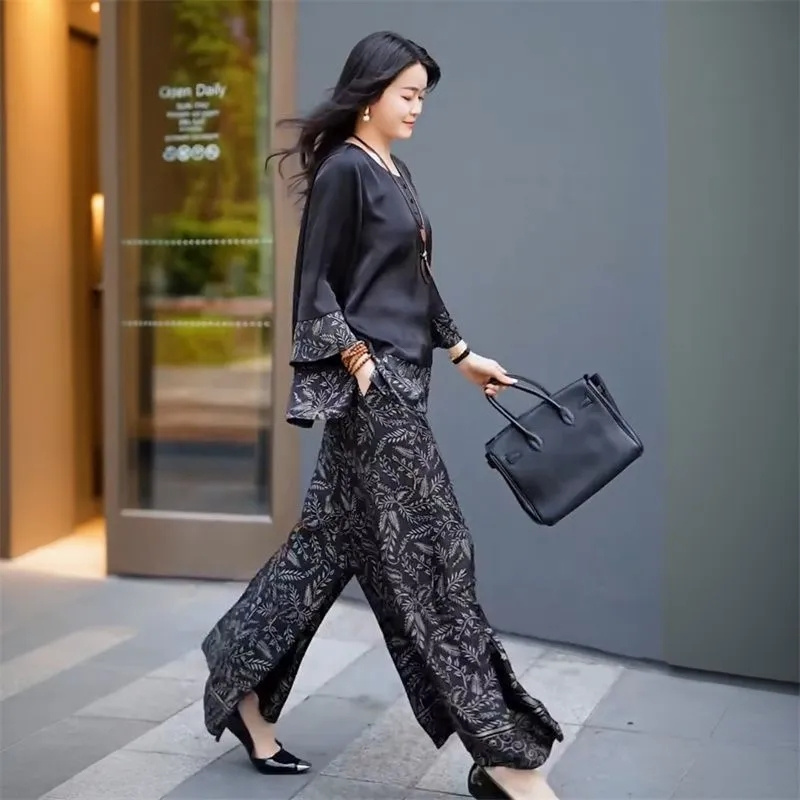 Traje holgado de satén para mu - Wide Leg Palazzo Pants reseña y precio