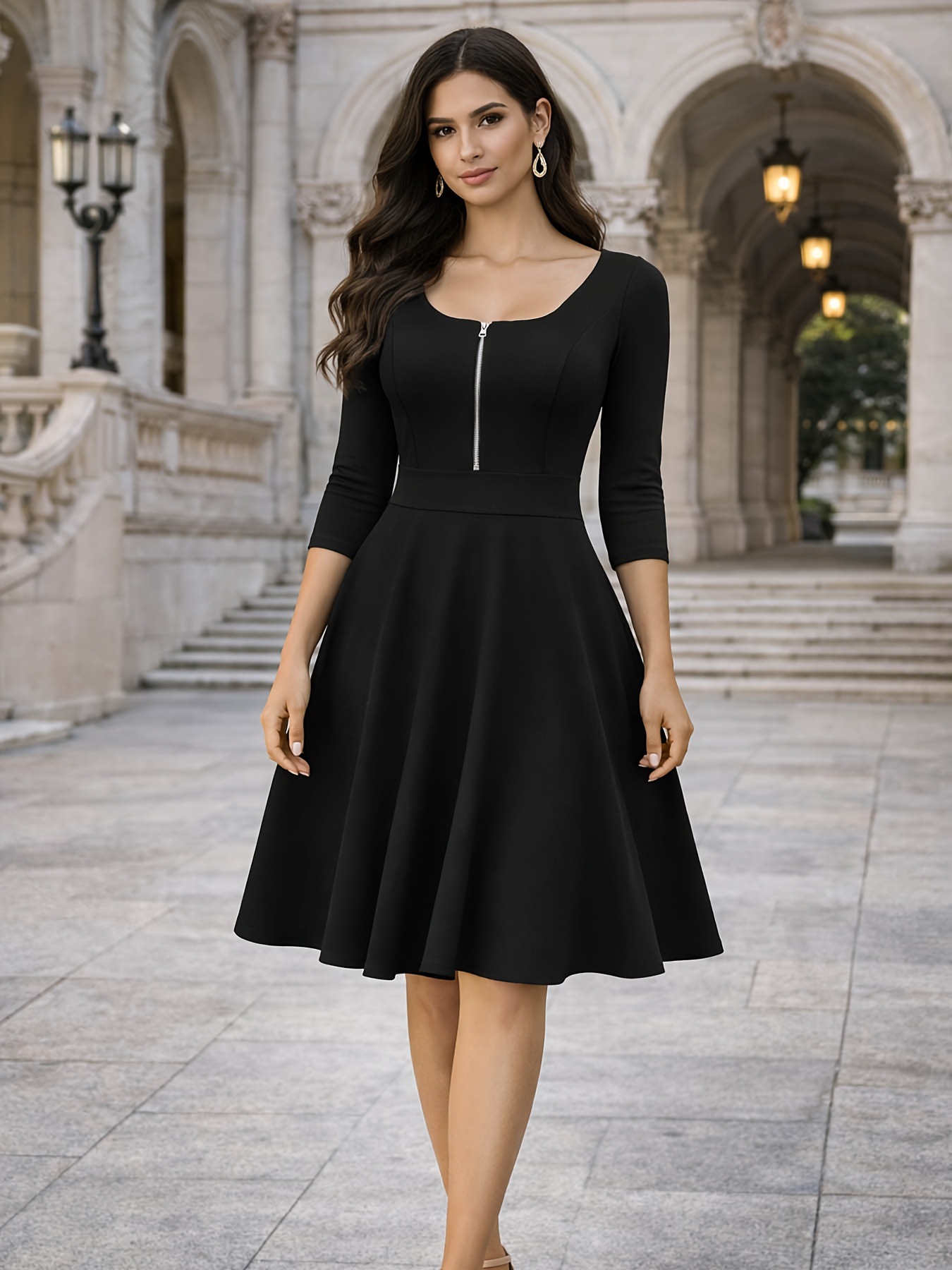Vestido Ajustado con Cierre Fr - Women'S Fashion Quarter Zip reseña y precio