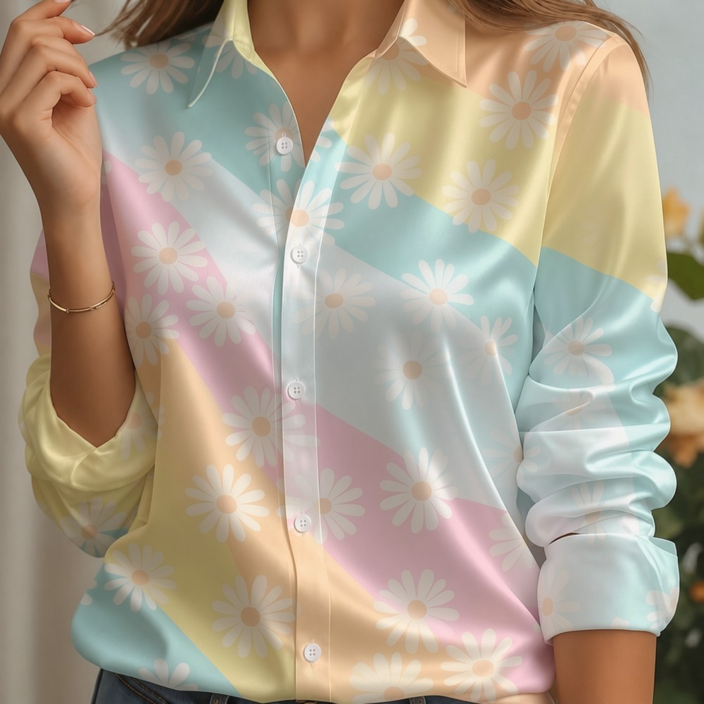 Camisa de satén para mujer con - Women'S Fashion Trends reseña y precio