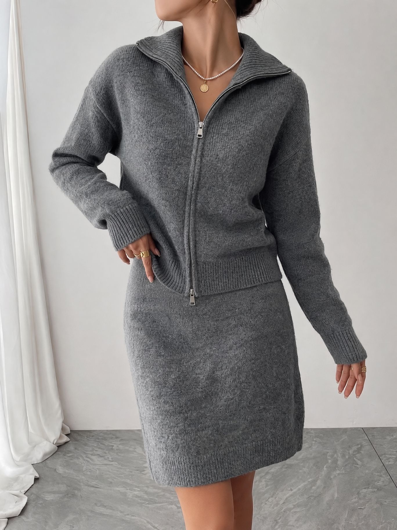 Conjunto de Dos Piezas de Fald - Women'S Fashion Quarter Zip reseña y precio