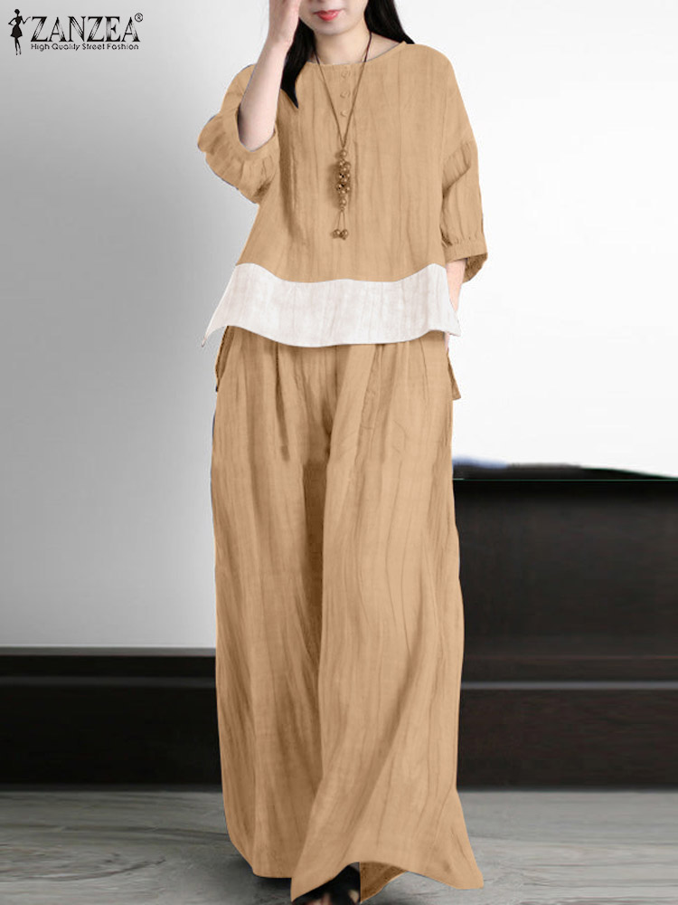 ZANZEA-Conjuntos a juego Vinta - Wide Leg Palazzo Pants reseña y precio
