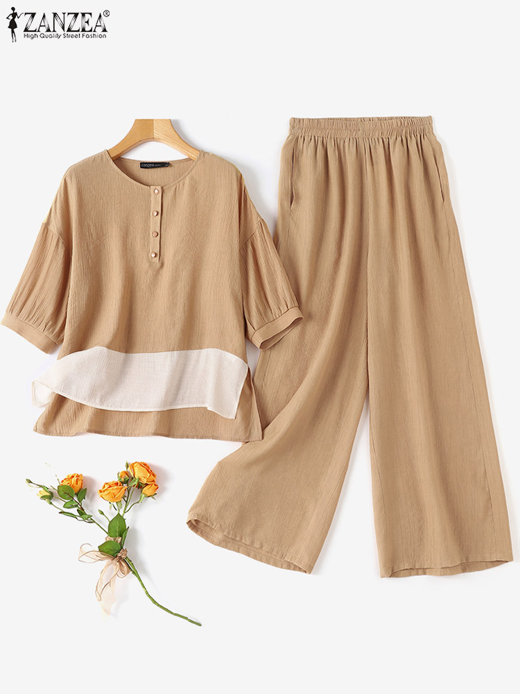 ZANZEA-Conjuntos a juego Vinta - Wide Leg Palazzo Pants reseña y precio