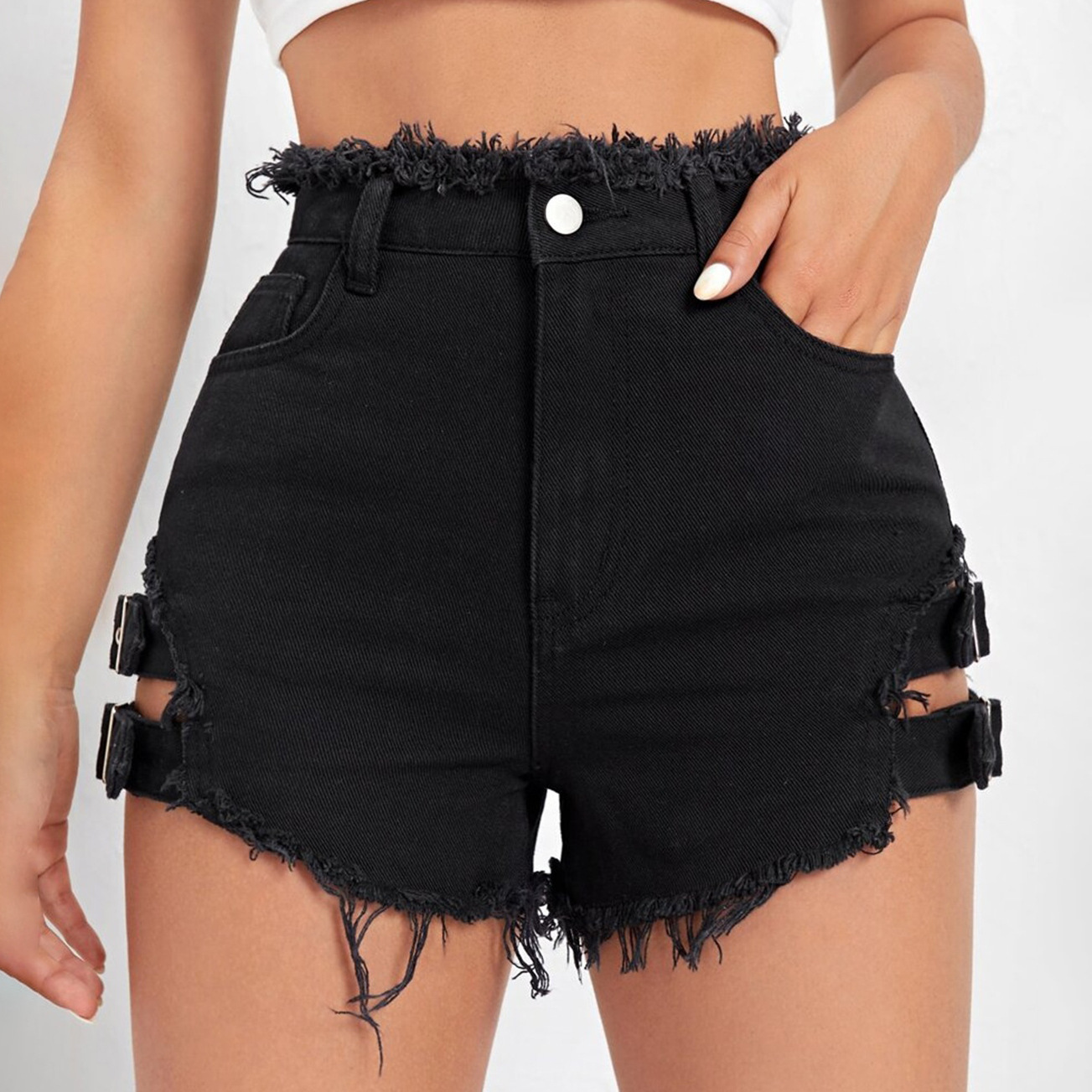 Shorts de mezclilla de cintura - Women'S Fashion Trousers reseña y precio