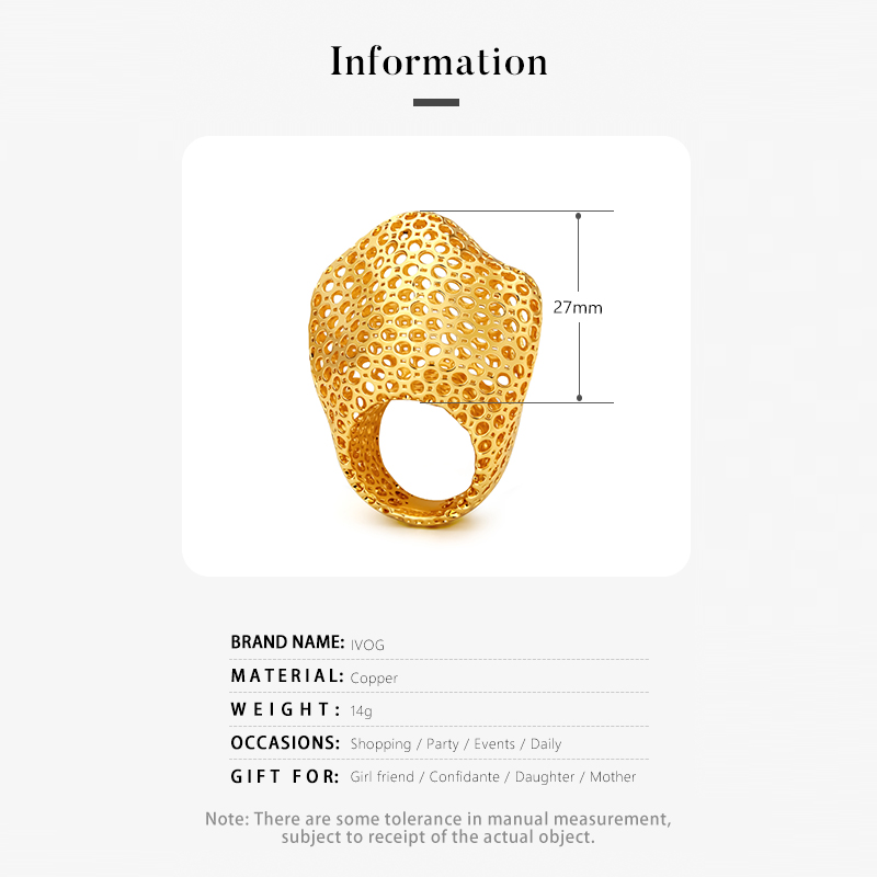 IVOG, anillos grandes con form - Women'S Fashion Website reseña y precio