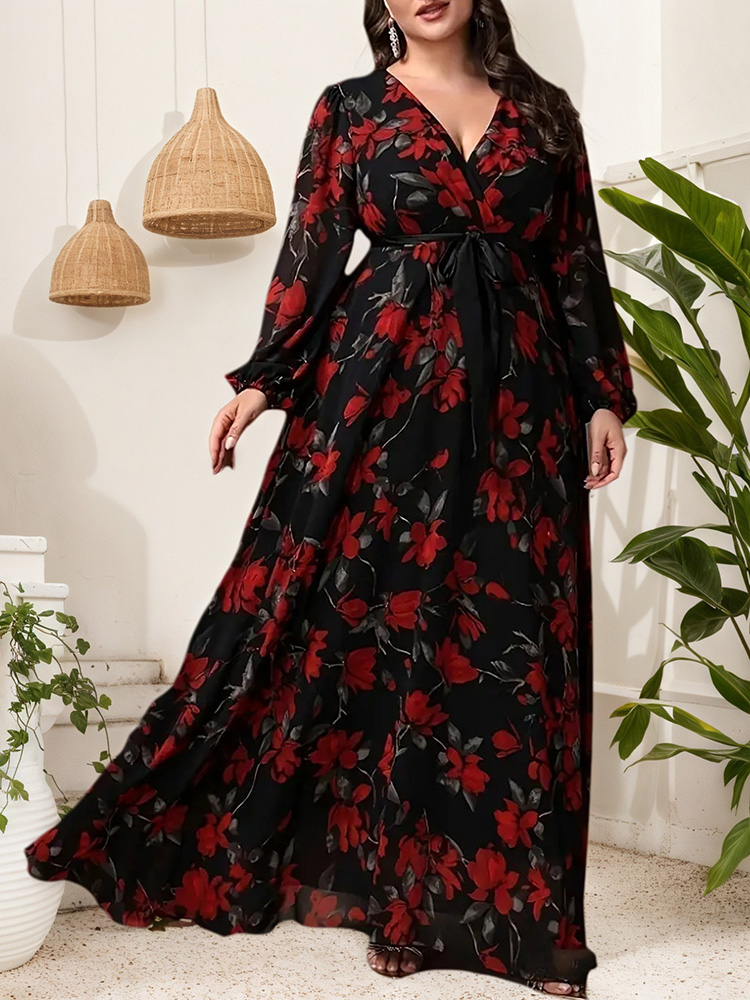 GIBSIE, vestido de talla grand - Maxi Dress Boho reseña y precio