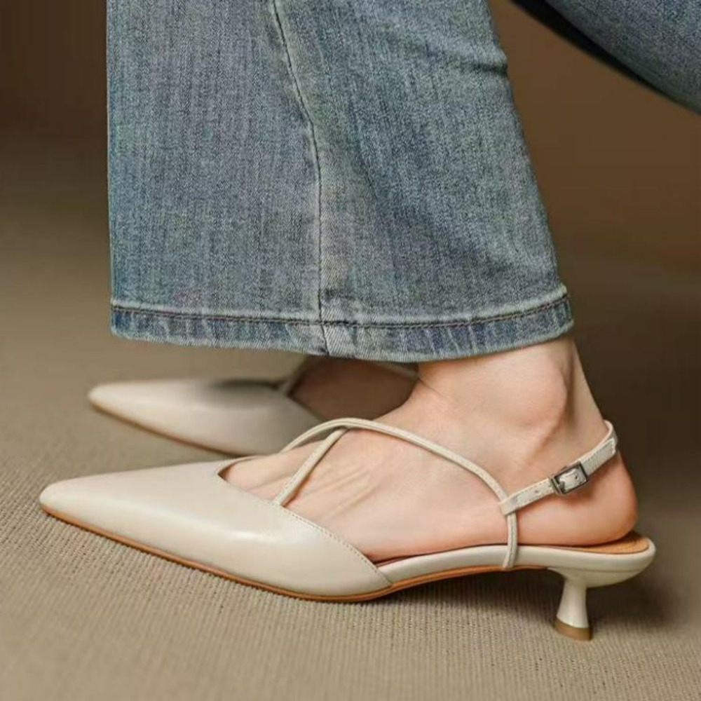 Zapatos de Tacón Bajo con Punt - Spaghetti Strap Dress reseña y precio