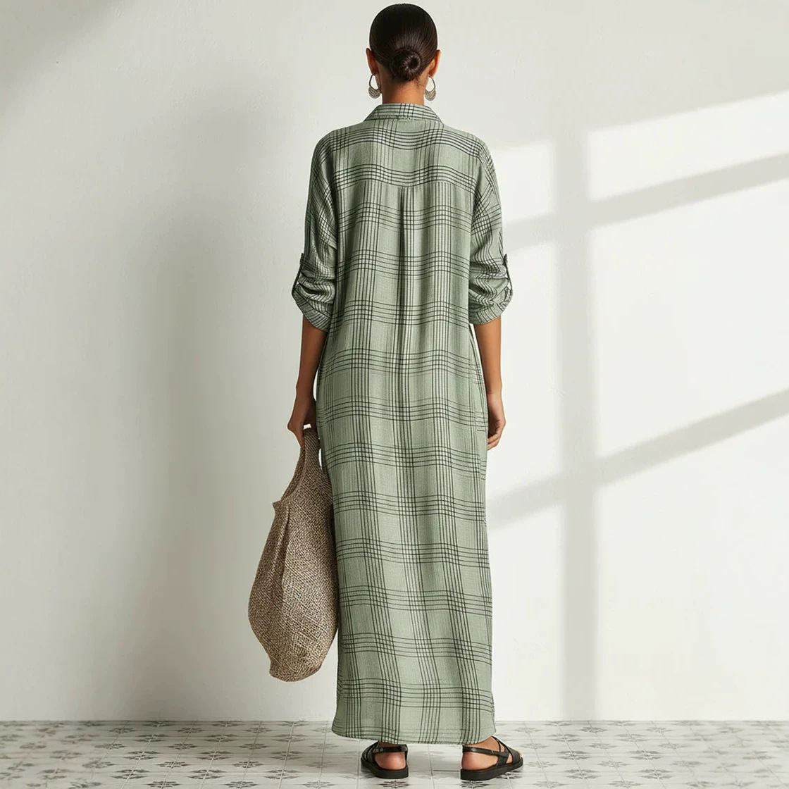 Vestido midi de lino y algodón - Maxi Dress Boho reseña y precio