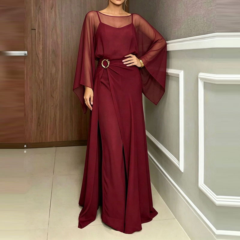 Elegante mono de chifón con cu - Women'S Fashion Vintage Off Shoulder Long Sleeve Jumpsuit reseña y precio