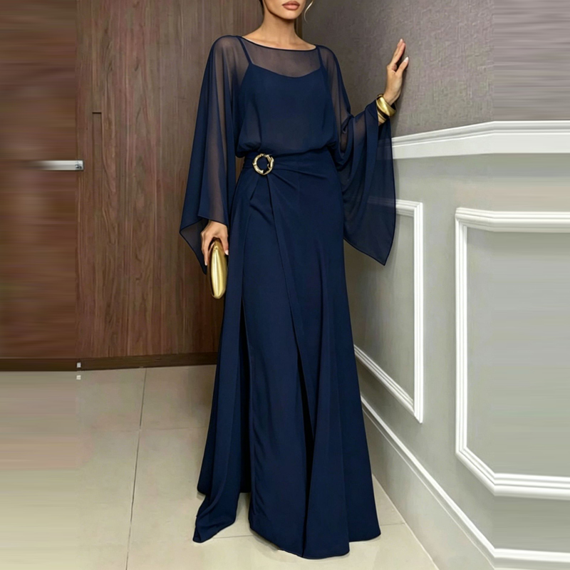 Elegante mono de chifón con cu - Women'S Fashion Vintage Off Shoulder Long Sleeve Jumpsuit reseña y precio