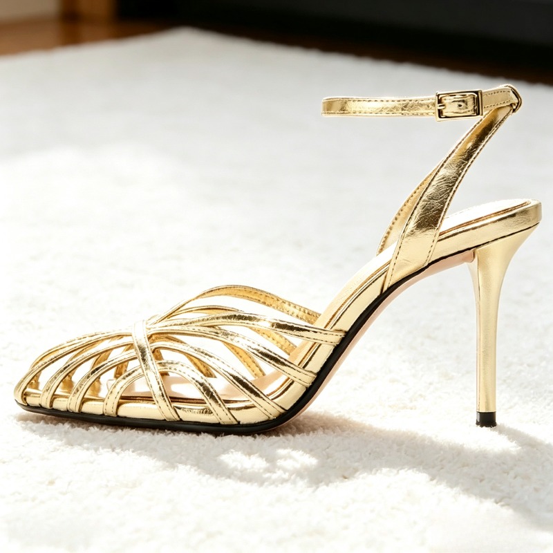 Sandalias de tacón alto con ba - Spaghetti Strap Dress reseña y precio