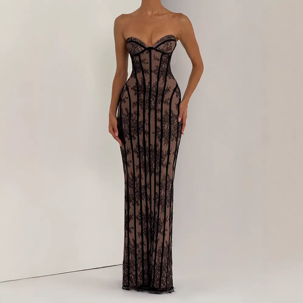 Vestido Maxi Ajustado sin Tira - Bodycon Dress Women reseña y precio